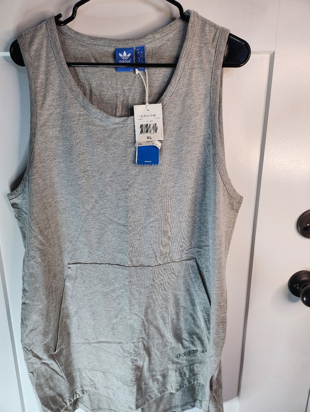 adidas Grey Women's Sleeveless Tank with Front Pocket